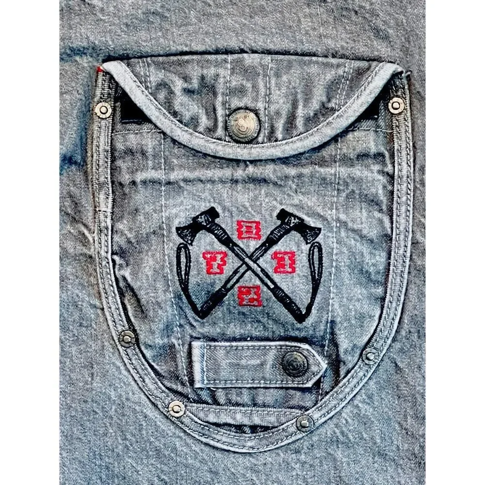 Eight 732 Jeans Mens 46x35 Relaxed Baggy Gray Heavy Denim Urban Streetwear Y2K